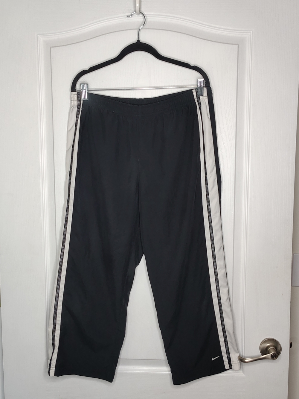 Women's Nike Black Warmup Pant with White Side Panels